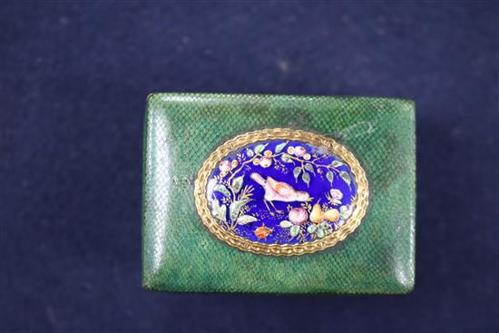 A late 18th century Continental shagreen snuff box 2.25in.